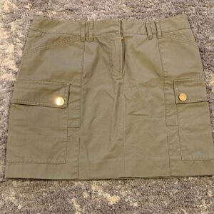 Tory Burch Khaki Mini Skirt with Gold Accents